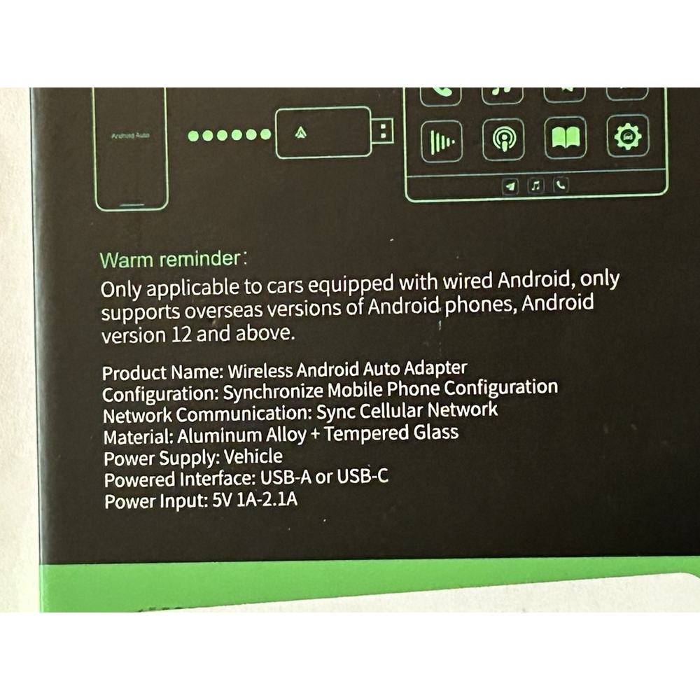 Android Auto Adapter Wireless Plug and Play, Fast Connection, OTA Upgrade - Picture 5 of 6